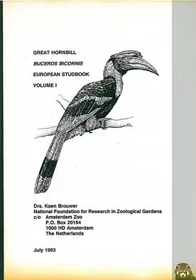 Great Hornbill. European Studbook Volume 1. 