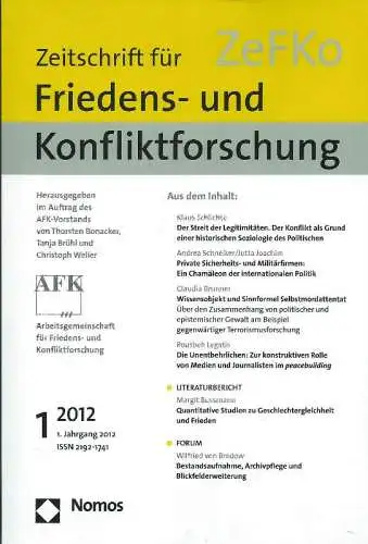 Zeitschrift für Friedens- und Konfliktforschung (ZeFKo), Heft 1, Mai 2012, 1. Jahrgang. 