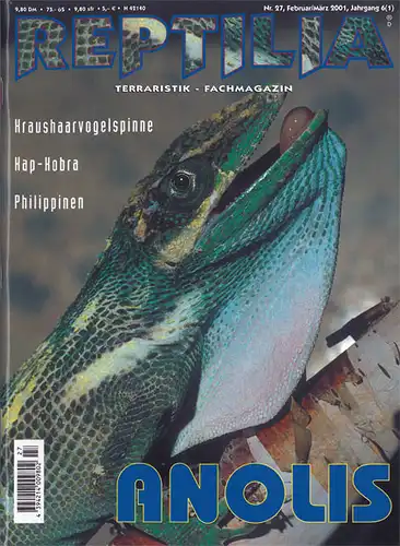 Reptilia. Terraristik-Fachmagazin. Nr. 27 Februar/ März 2001. Anolis. 