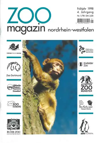 ZOOmagazin NRW Frühjahr 1998 (Themen u.a.: Varis im Zoo Rheine, Wassergeflügel im Zoo Wuppertal, Korallenriff - Anlage im Zoo Bochum, Smaragdwarane im Zoo Düsseldof, Balistar im Zoo Köln. 