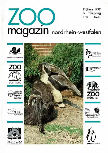 ZOOmagazin NRW Frühjahr 1999 (Themen u.a.: 100 Jahre Kölner Vogelhaus, Grönländische Moschusochsen für das EEP, Hutiacongas im Naturzoo Rheine). 