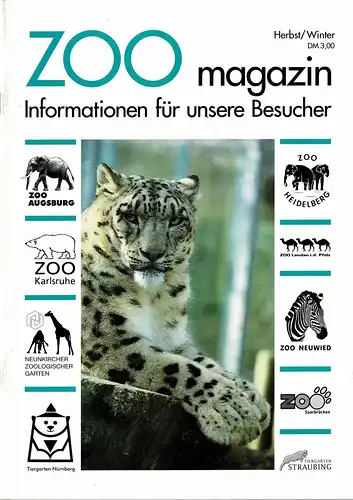 ZOOmagazin Süd Herbst/ Winter 1998 (Themen u. a.: Pinselohrenschwein,Schienenschildkröte und Co. Im Zoo Landau). 