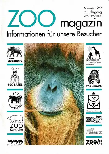 ZOOmagazin Süd Sommer 1999  (Themen u. a.: Mantelpaviane in Neunkirchen, Pflege- und -Auswilderungsstation im Europarevier vom Zoo Neuwied). 