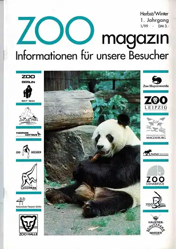 ZOOmagazin Nord-Ost Herbst/Winter 1999 (Themen u.a.: Der Japanische Serau im Zoologischen Garten Magdeburg). 