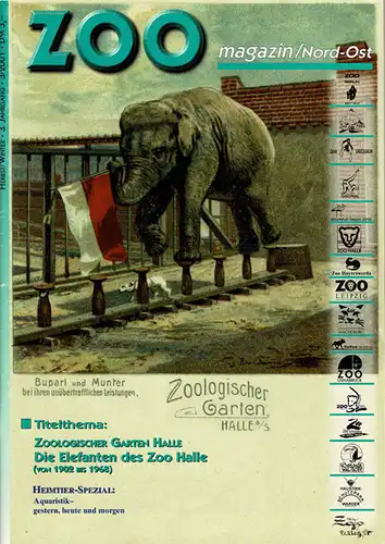 ZOOmagazin Nord Ost Herbst/ Winter 2001 (Themen u. a.: Elefanten im Zoo Halle, Zwergflusspferde im Zoo Hoyerswerda, Infrarotthermographie bei Zoo   und Wildtieren, Tiger.. 