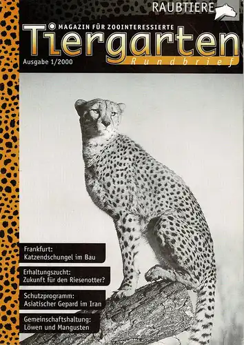 Tiergarten Rundbrief Raubtiere Ausgabe 1/2000. 
