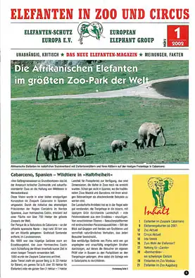 Elefanten in Zoo und Circus. Das neue Elefanten-Magazin. Heft 1/2002. 