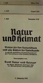 Natur und Heimat. Blätter für den Naturschutz und alle Gebiete der Naturkunde, zugleich amtliches Nachrichtenblatt für Naturschutz in der Provinz Westfalen. 5. Jahrgang, Hefte 1, 2 und 3. 