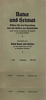 Natur und Heimat. Blätter für den Naturschutz und alle Gebiete der Naturkunde, zugleich amtliches Nachrichtenblatt für Naturschutz in der Provinz Westfalen. 6. Jahrgang, Hefte 1, 2 und 3. 