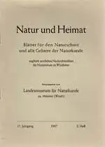 Natur und Heimat. Blätter für den Naturschutz und alle Gebiete der Naturkunde, zugleich amtliches Nachrichtenblatt für Naturschutz in der Provinz Westfalen. 17. Jahrgang, Heft  2. 
