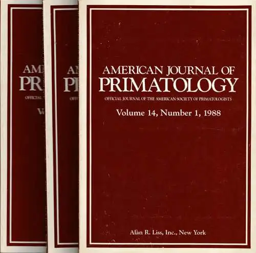American Journal of Primatology - Vol. 14, No. 1-3. Contents for example: Vocal Behavior of Captive Sichuan Golden Monkeys (Rhinopithecus r. roxellana). 