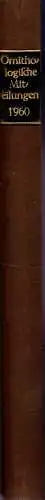Ornithologische Mitteilungen. 12. Jahrgang 1960. Komplett gebunden. 