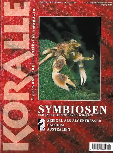 Meerwasseraquaristik-Fachmagazin. Koralle. Nr.4 Jahrgang 1 (4). Thema: Symbiosen. 