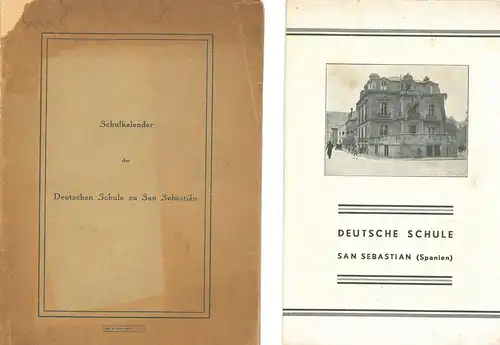 Schulkalender der Deutschen Schule zu San Sebastian (inkl.Infobroschüre und handgemalter Ansichtskarte). 