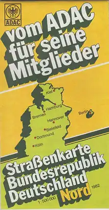 Stra?enkarte Bunderepublik Deutschland Nord. 1:500 000. 