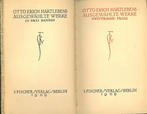 Otto Erich Hartlebens -  Ausgew?hlte Werke. Zweiter Band. Prosa. 