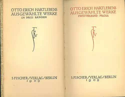 Otto Erich Hartlebens -  Ausgewählte Werke. Zweiter Band. Prosa. 