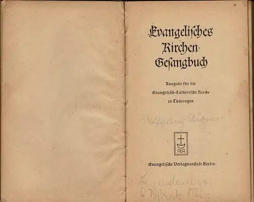 Evangelisches Kirchen-Gesangbuch. Ausgabe für die Evangelisch-Lutherische Kirche in Thüringen. 