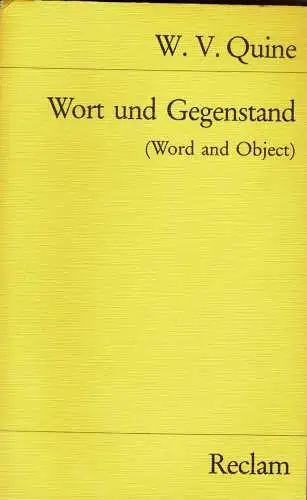 Wort und Gegenstand (Word and object). 