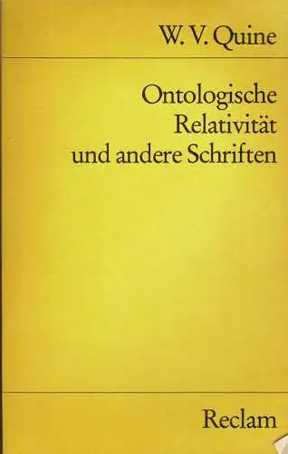 Ontologische Relativität und andere Schriften. 