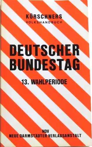 Krschners Volkshandbuch Deutscher Bundestag. 13. Wahlperiode, 2. Version = 75. Auflage (Stand 2. Mai 1995). 