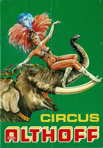 Programmheft (Frau auf Elefant). 