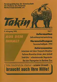 Takin (Vereinspublikation), 4. Jahrgang, Heft 1/1995. 