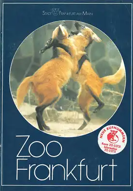 Wegweiser (M?hnenw?lfe) hinterer Klappentext zu den L?wen?ffchen: "...zwischen 1980 und 1988 14 Tiere...Ende 1988 wurden erstmals auch in Frankfurt...". 