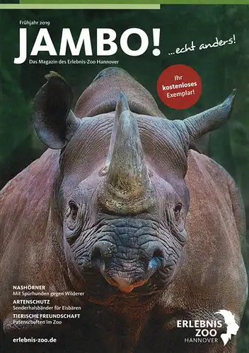 Jambo!, das Magazin des Erlebnis-Zoo Hannover, Frühjahr 2019. 