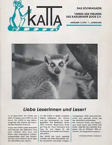 katta, Das Zoomagazin, Verein der Freunde des Karlsruher Zoos e. V.  Heft 1/1994. 