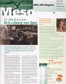 Meso (Das Opel-Zoo Magazin 1/1998). 