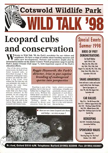 Infoprospekt: Wild Talk 1998. 