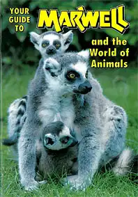 Your Guide to Marwell  and the World of Animals (Katta mit Jungtieren) mit Lageplan. 