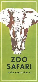 Faltplan "Zoo Safari" mit Kurzinfo (grün, Elefantenzeichnung). 