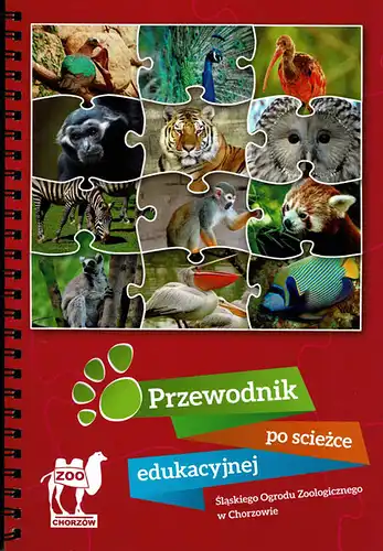 Zooführer (Bilder als Puzzle, roter Hintergrund). 