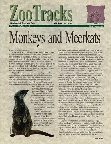 Zoo Tracks (Newsletter) Volume 14, No.3. 