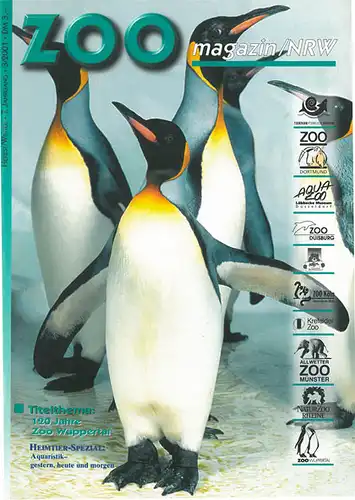 ZOOmagazin NRW Herbst/ Winter 2001 (Themen u. a.: Blauhalsstrauße im Krefelder Zoo, Wölfe im Allwetterzoo, Antilopen aus dem Sumpf Sitatungas im Zoo Rheine). 