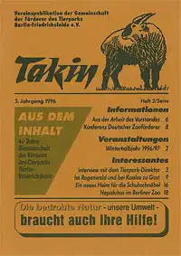 Takin (Vereinspublikation), 5. Jahrgang, Heft 2/1996. 