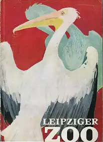 Zooführer (Zeichnung Pelikane) mit Faltplan. 