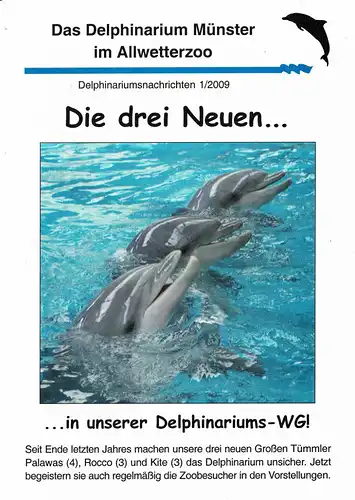 Das Delphinarium Münster im Allwetterzoo. Delphinariumsnachrichten 1/2009 "Die drei Neuen…". 