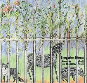 Wegweiser (Zeichnung Fuchs, Pferd, Frischling). 