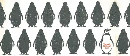 Parkf?hrer (gezeichnete Pinguine, Sonderformat mit spezieller Faltung, dreisprachig, mit Lageplan. 