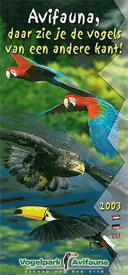 Faltblatt (Papagei, Adler, Tukan). 