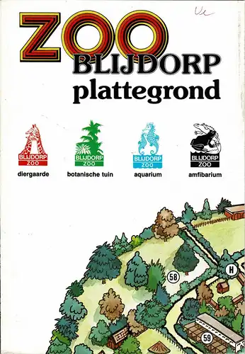 großer Faltplan (diergaarde, botan. Tuin, aquarium, amfibarium). 