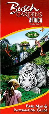 Besucherinfo "Busch Gardens Africa" Park Map & Information Guide (u.a. Wei?er Tiger). 