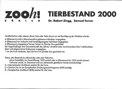 Tierbestand 2000. 