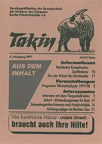 Takin (Vereinspublikation), 6. Jahrgang, Heft 2/1997. 