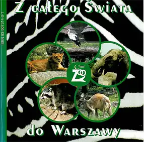 Zooführer: Z catego swiata do Warszawy (5 Tierfotos, Hintergrund Zebramuster). 