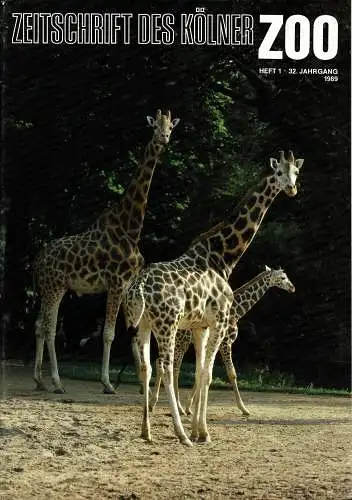 Die Zeitschrift des Kölner Zoos, H. 1, 32. JG mit Jabe 1988. 