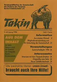 Takin (Vereinspublikation), 5. Jahrgang, Heft 1/1996. 